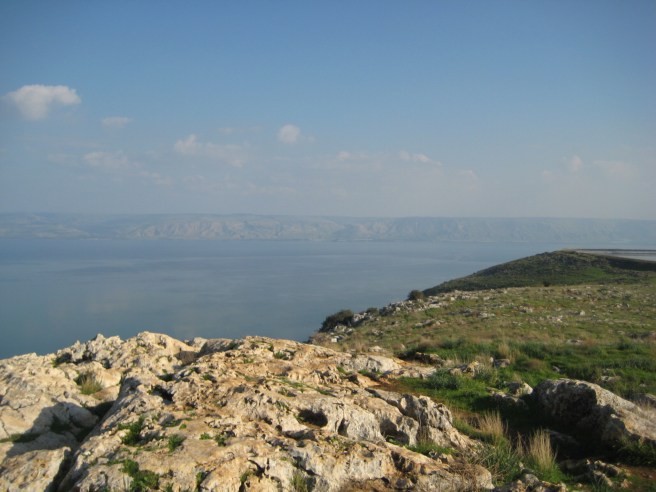 Viewing the Sea of Galilee from Mount Arbel