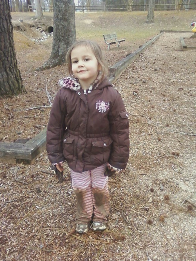 Sophia got really muddy doing everything