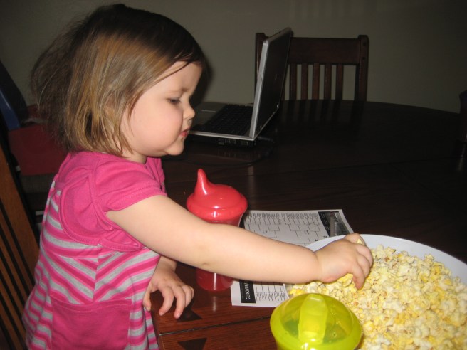 Remember, she wh-eally loves popcorn. Boo-ha!