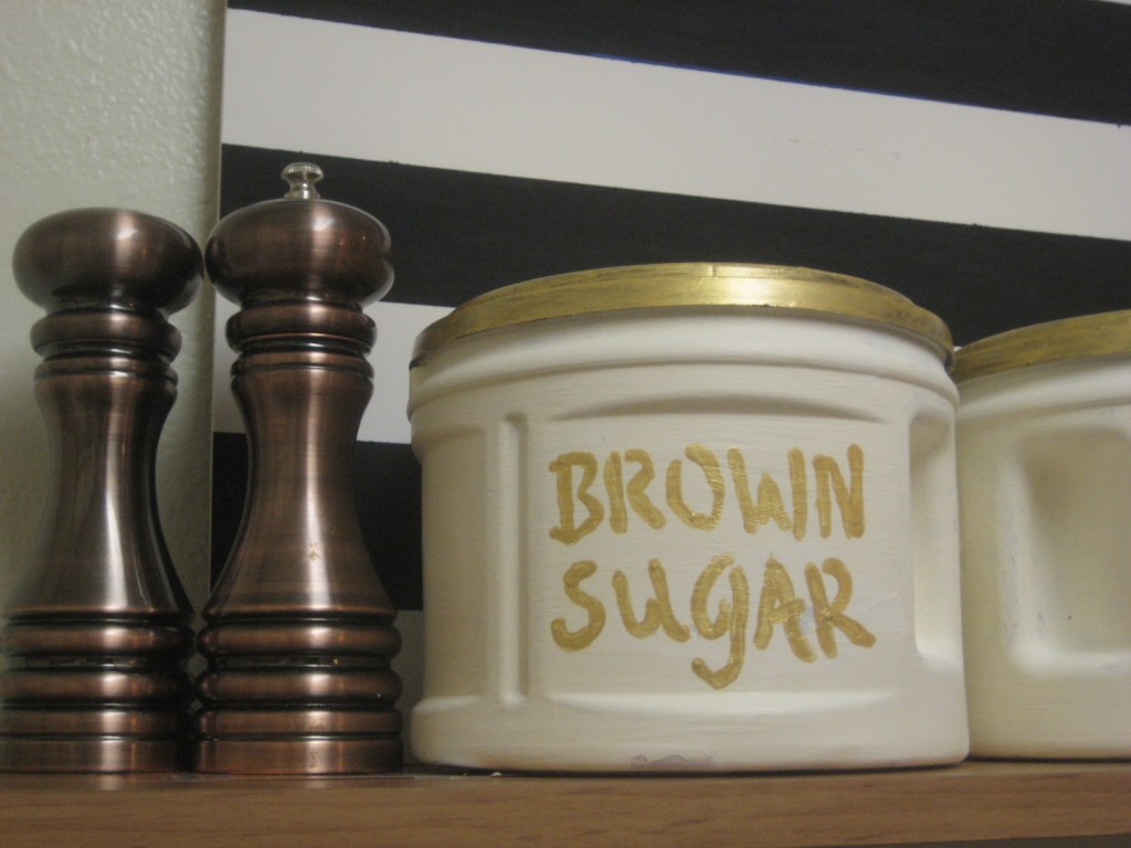 DIY Gilded Canisters (made from plastic Folgers coffee cans) | small