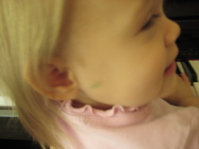 Suspect spotted with green marker on cheek: approximately 9:30 am