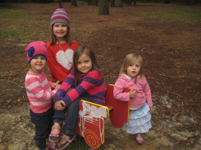 And because the girls looked so cute around the fire truck.