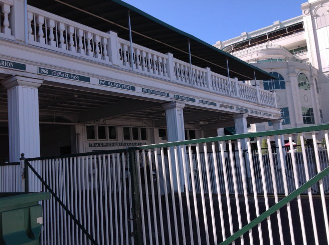 A better shot of the winner's names. Secretariat is towards the right. Triple Crown winners have their names in gold with a crown beside it.