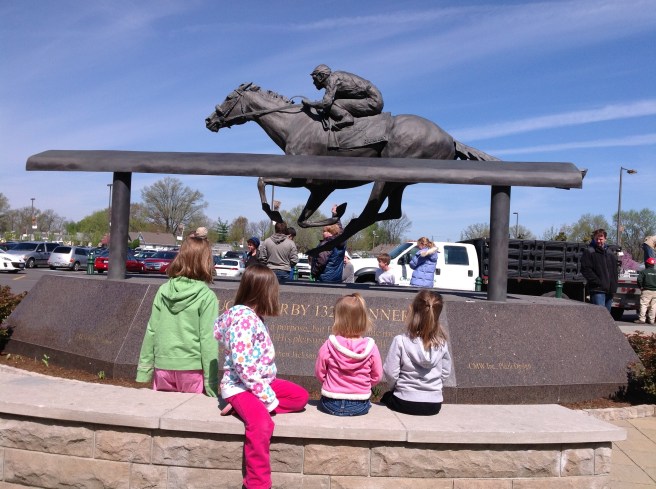 At the front entrance is a memorial to Barbaro who is actually buried there.