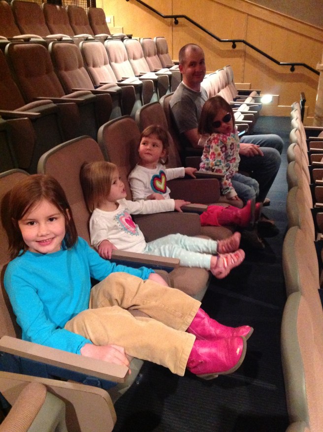 Getting ready to watch the opening show in the museum tour.