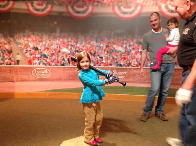 Holding Derek Jeter's bat.