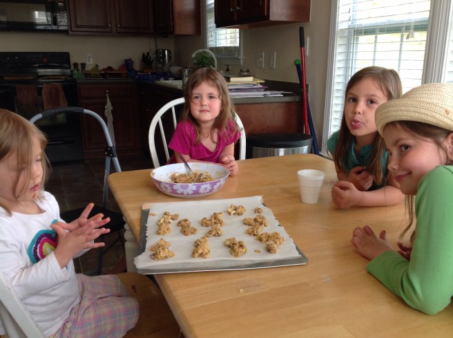 Sophia and Mckayla had to wash their hands A LOT while we were baking cookies. = ) 